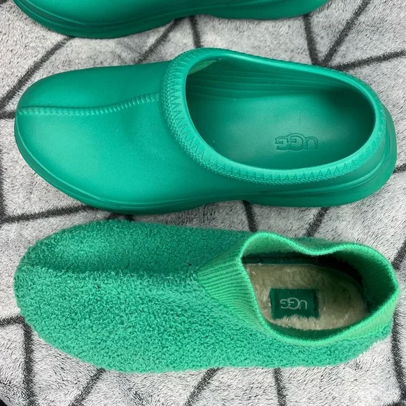 UGG TASMAN X Women Rain Shoes Emerald Green Teal Waterproof Clog Slippers - Picture 10 of 12